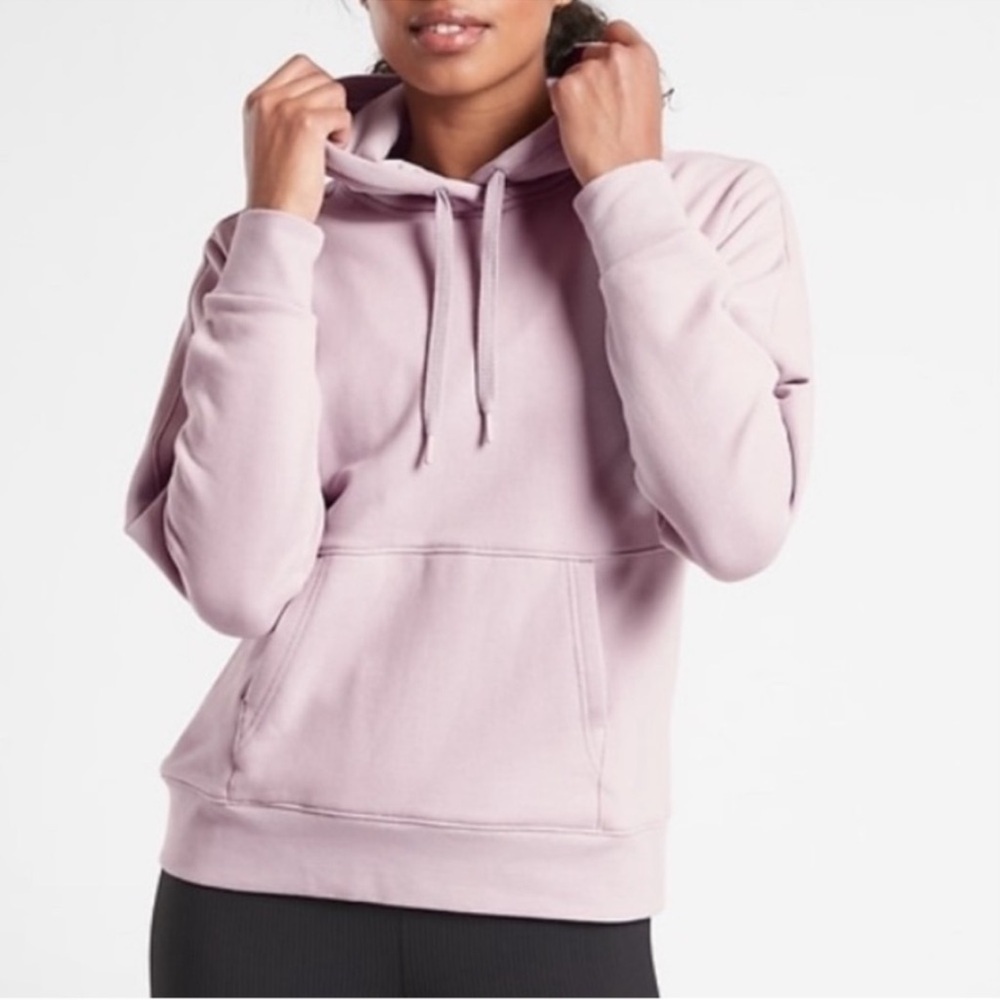 Athleta Retroplush Hoodie Pink Kangaroo Pouch‎ Comfy SM